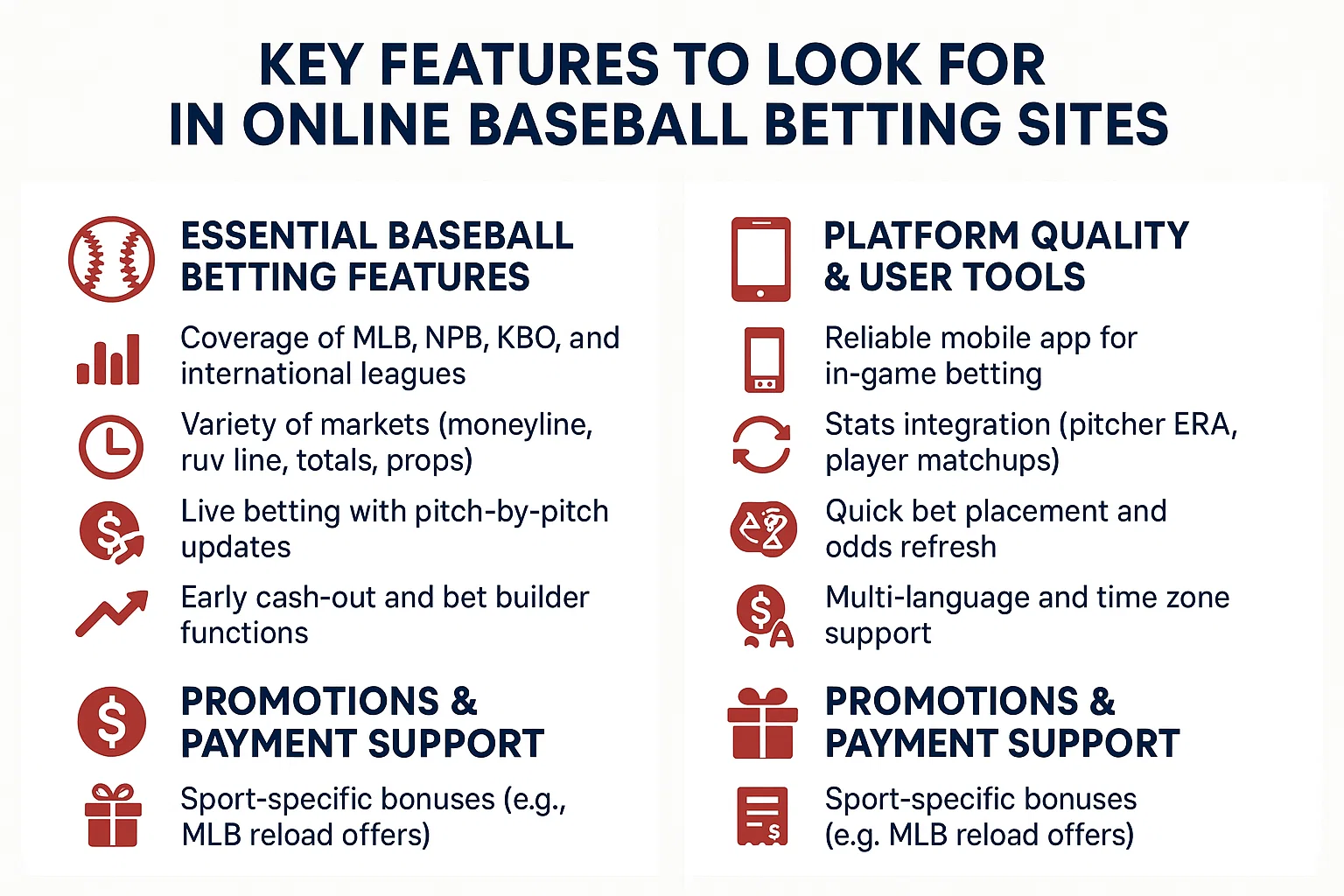 Key Features to Look for in Online Baseball Betting Sites